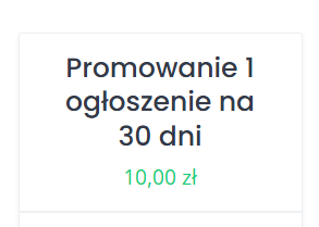 Promowanie 1 ogłoszenia